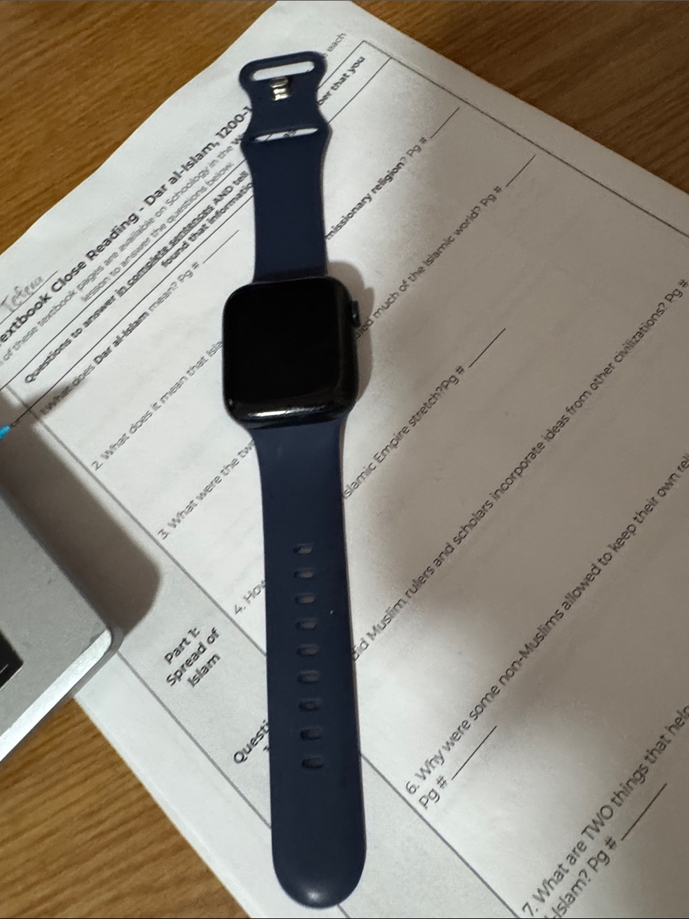 Smart Fitness Watch with Blue Silicone Band
